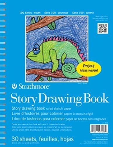 Strathmore Kids 100 Series Youth Story Drawing Book, 8-1/2 x 11 Inches, White, 30 Sheets(8.5×11 (Pack of 12))