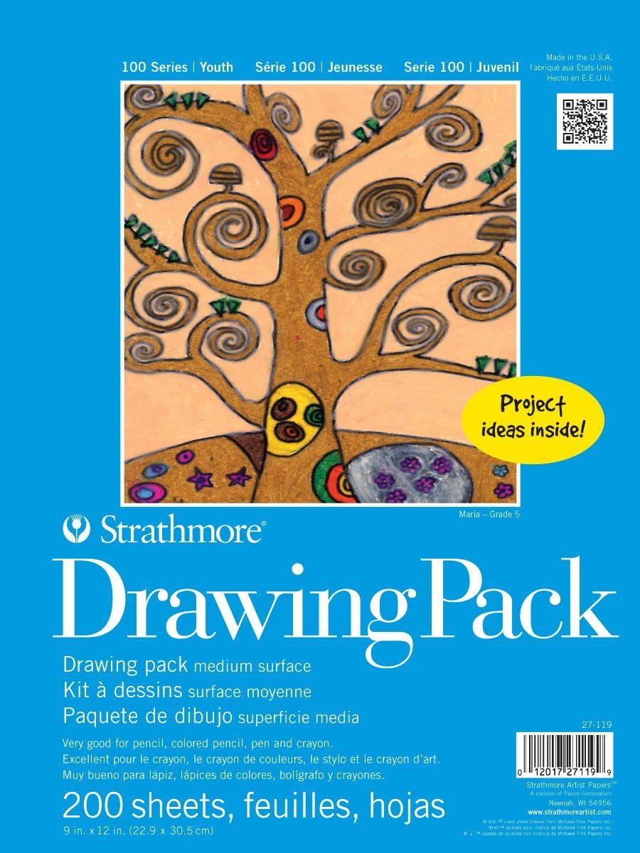 Strathmore (27-309 100 Series Youth Construction Paper Pad, 9″x12″ Tape Bound, 40 Sheets(9×12)