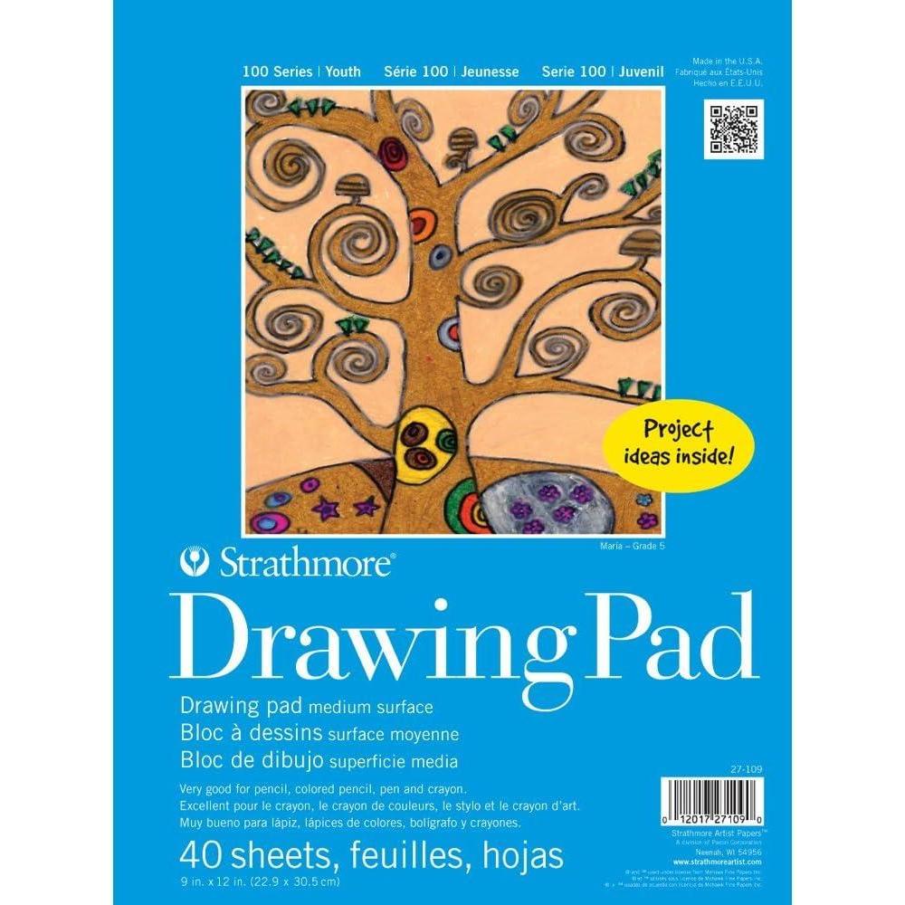 Strathmore 100 Series Youth Drawing Pad, 9 by 12″, 40 Sheets(9×12)