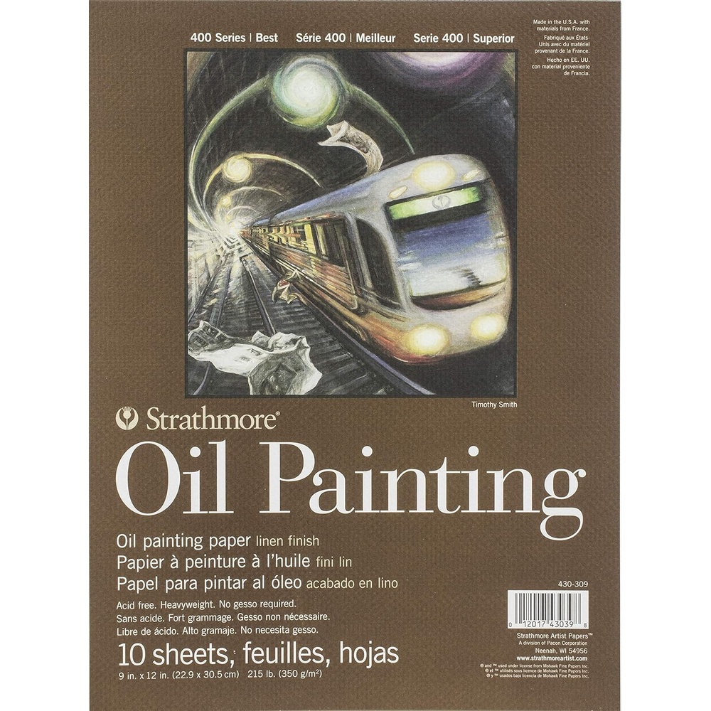 Strathmore 400 Series Oil Painting Pad 9″X12″-10 Sheets -62430309(9×12 (Pack of 12))