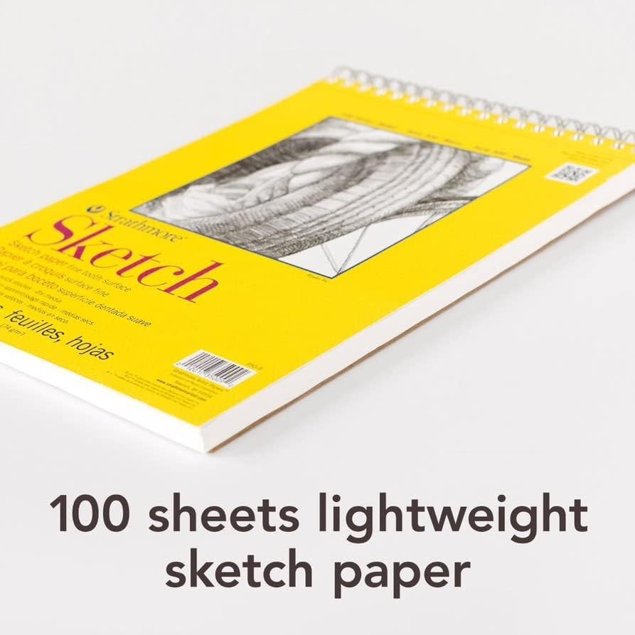 Strathmore 300 Series Sketch Pad, 5.5×8.5 inch, 100 Sheets, Side Wire – Artist Sketchbook for Drawing, Illustration, Art Class Students(5.5×8.5 inch)