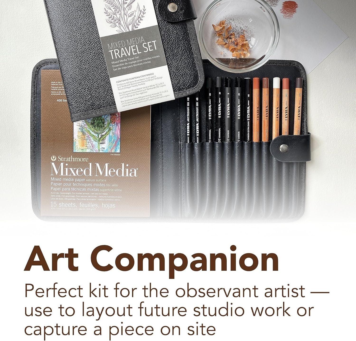 Strathmore Mixed Media Travel Set with Lyra Pencils and Portfolio – Professional Drawing and Sketching Art Supplies