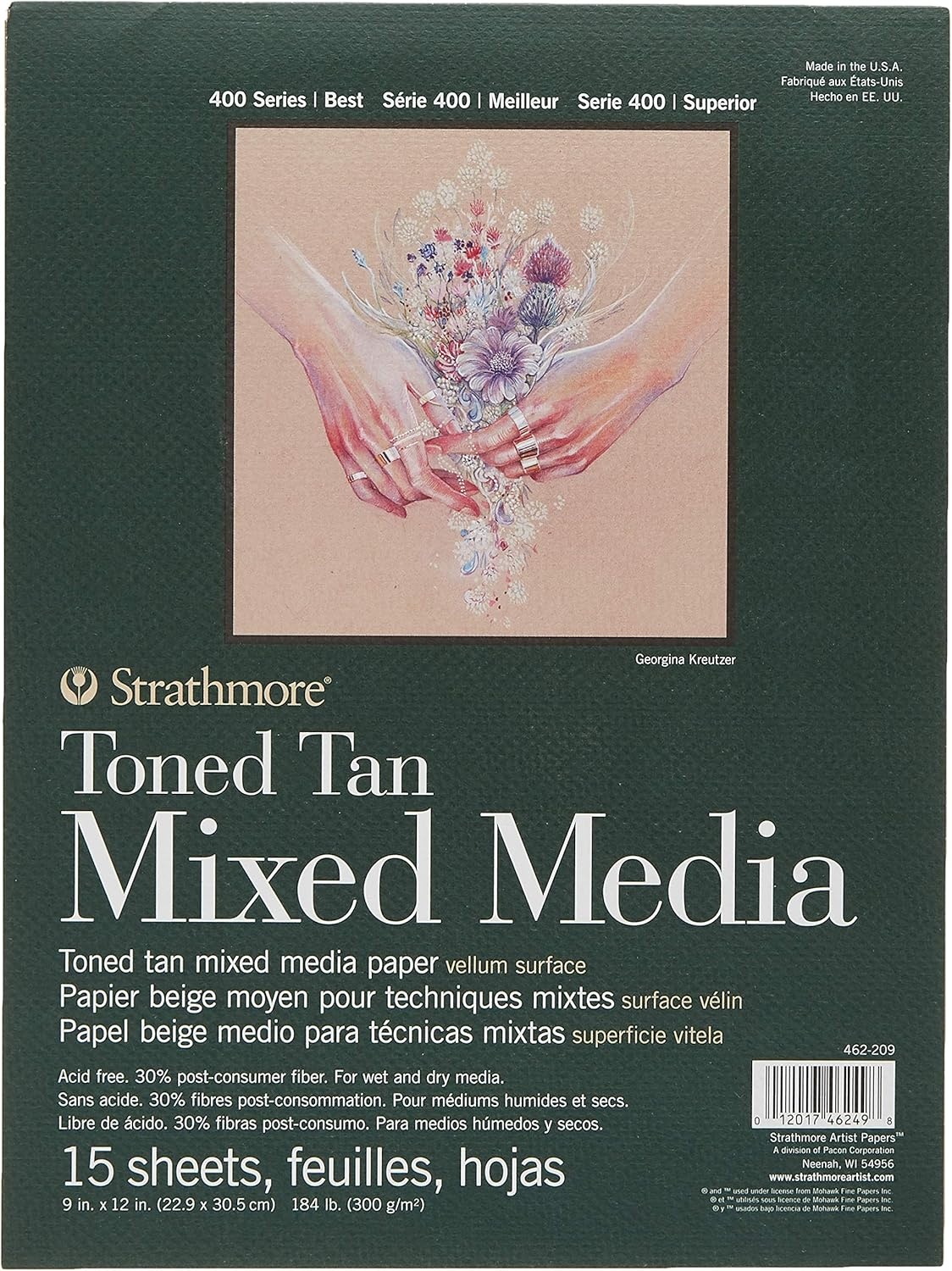 Strathmore Toned Mixed Media Paper Toned Grey 11″X14″-15 Sheets -62462311(Toned Tan)