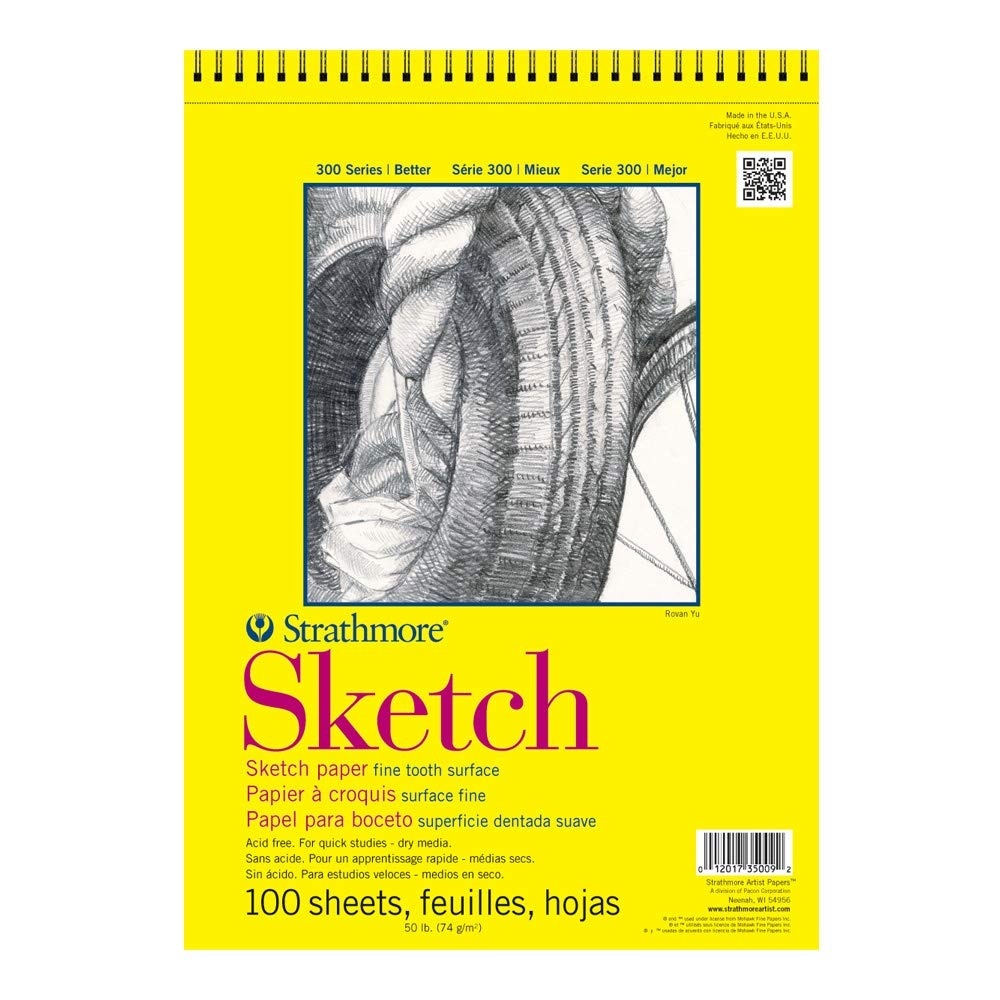 Strathmore 300 Series Sketch Pad, 11×14, Wire Bound, 100 Sheets