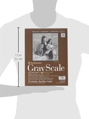 Strathmore Assorted Tints Gray Scale Paper Pad 9″X12″-15 Sheets -4400009(9×12 (Pack of 12))