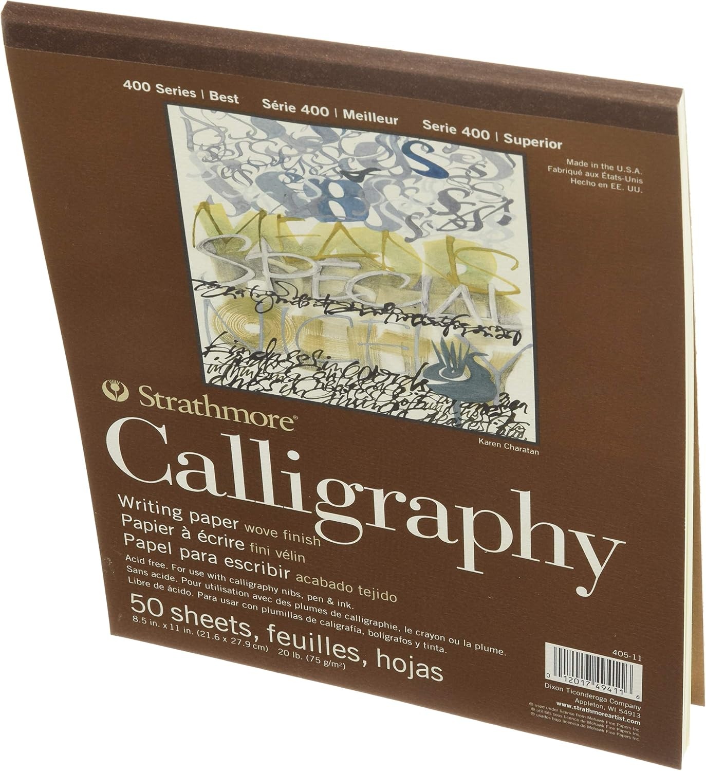 Strathmore STR- 50 Sheet Tape Bound Calligraphy Pad, 8.5 by 11″, White(8.5″x11″ Tape Bound (Pack of 12))