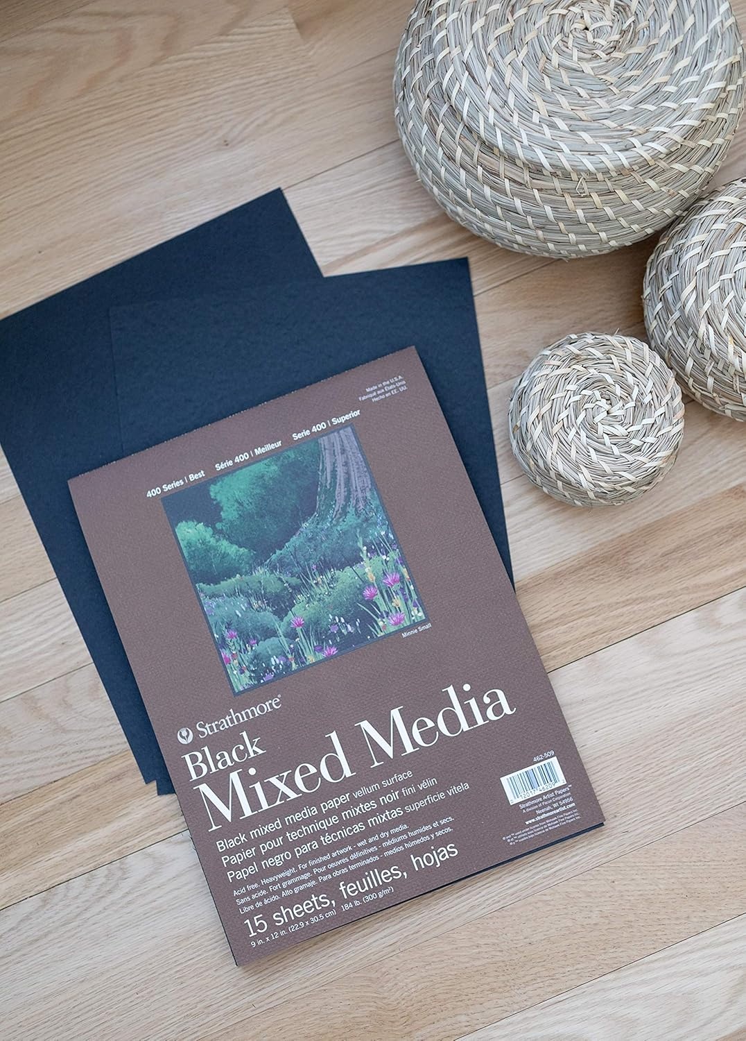 Strathmore Toned Mixed Media Paper Toned Grey 11″X14″-15 Sheets -62462311(Black)