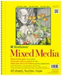 Strathmore 300 Series Mixed Media Paper Pad, Side Wire Bound, 11×14 inches, 40 Sheets (117lb/190g) – Artist Paper for Adults and Students – Watercolor, Gouache, Graphite, Ink, Pencil, Marker(5.5 x 8.5 inches)