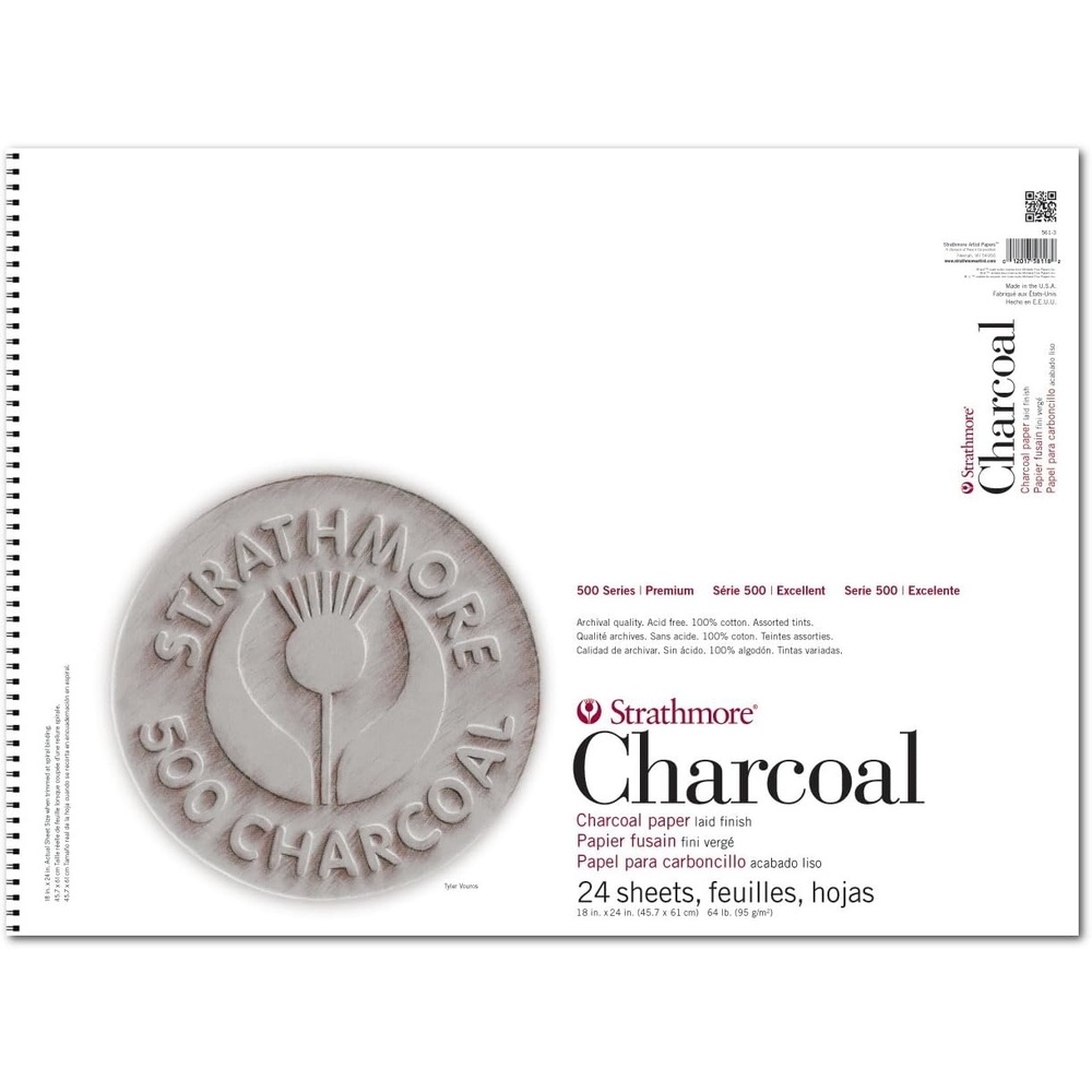 Strathmore (561-3 500 Series Charcoal Pad, 18″x24″, 24 Sheets