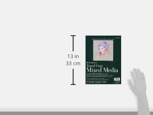 Strathmore Toned Mixed Media Paper Toned Grey 11″X14″-15 Sheets -62462311(Toned Gray)