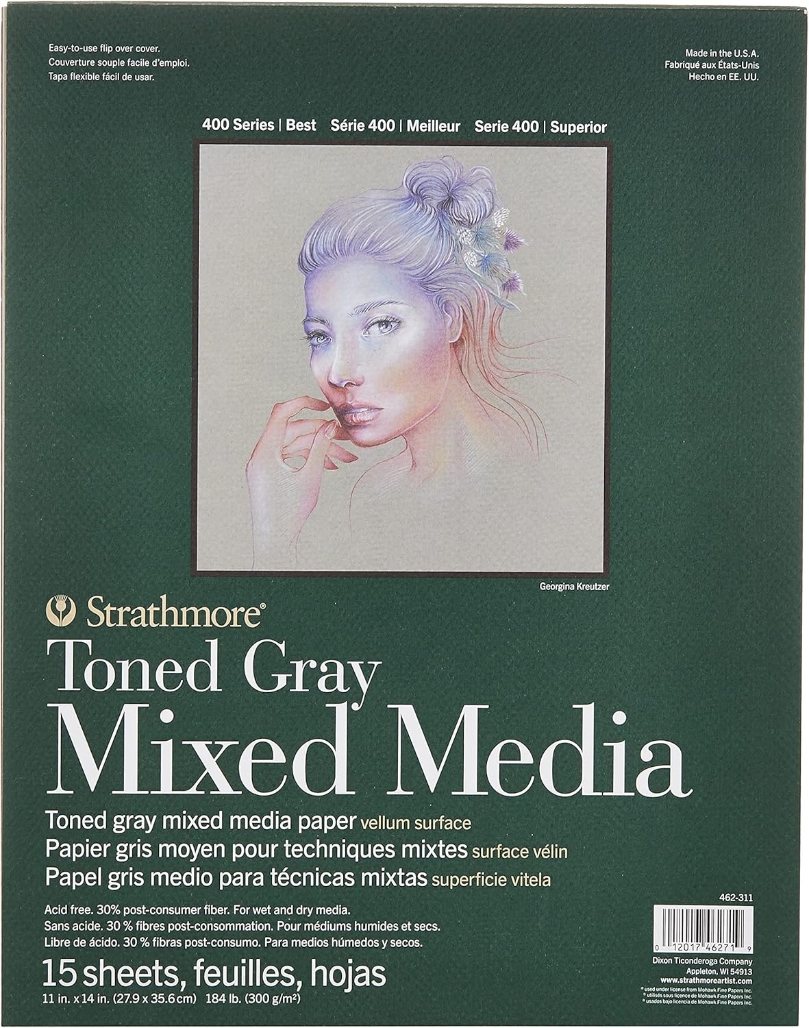 Strathmore Toned Mixed Media Paper Toned Grey 11″X14″-15 Sheets -62462311(Toned Gray)