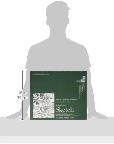 Strathmore 400 Series Sketch Pad, Recycled Paper, 9×12 inch, 100 Sheets – Artist Sketchbook for Drawing, Illustration, Art Class Students(14×17)