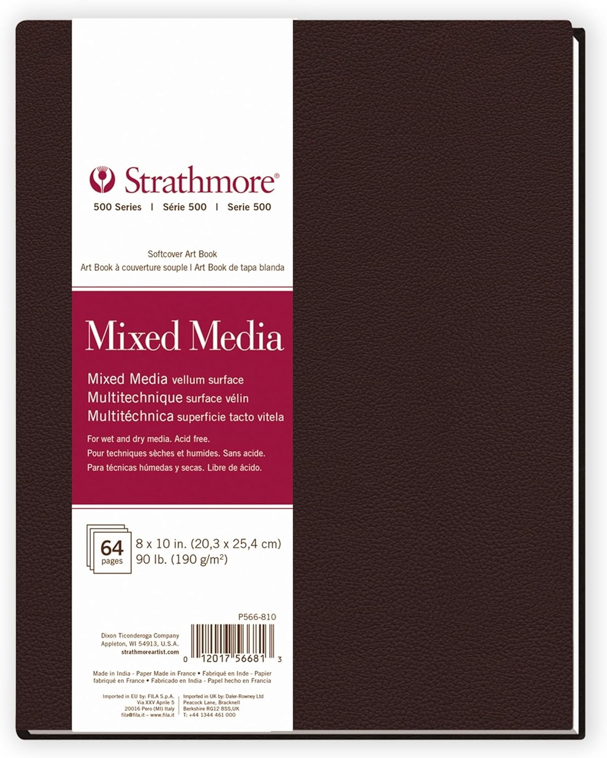 Strathmore 500 Series Softcover Mixed Media Journal, 90 lb. Paper, 5.5 X 8.5 inches, 64 Pages (567-5)(Soft Cover)