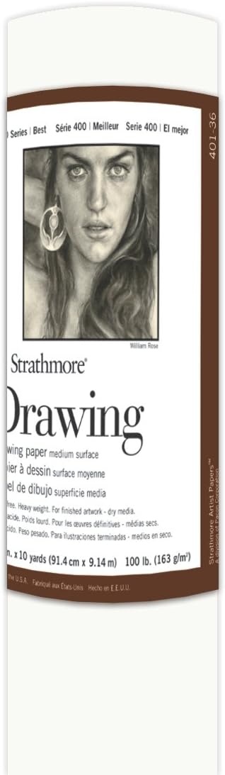 Strathmore 400-8 400 Series Drawing Pad, 18″x24″, Ivory/Cream, 24 Sheets, Medium(White)