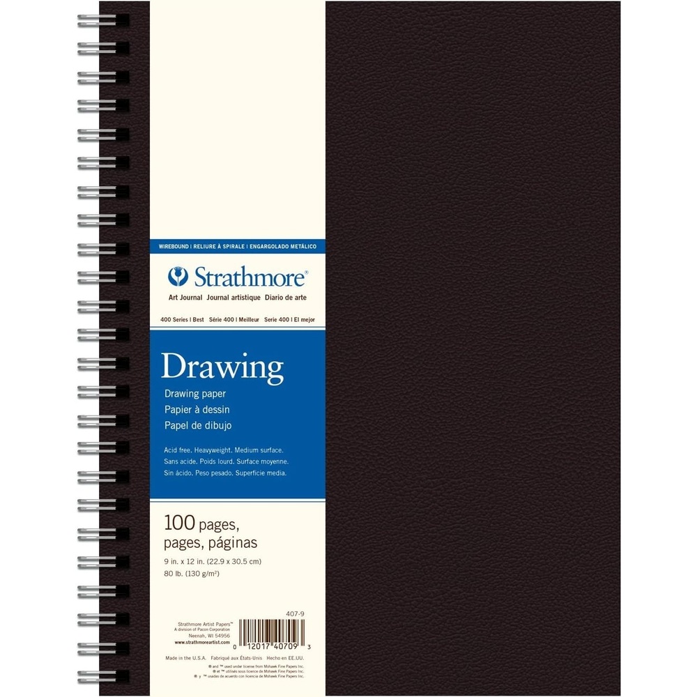 Strathmore 400 Series Art Drawing Journal, 9″x12″ Wire Bound, Cream, 50 Sheets