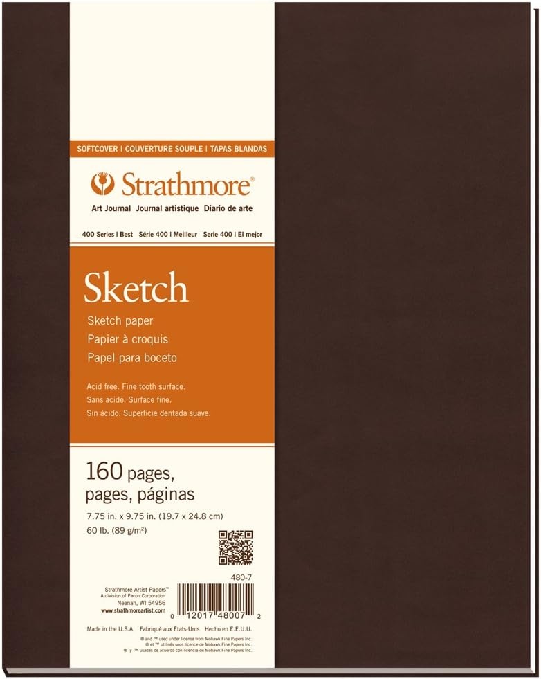 Strathmore 480-7 Softcover Art Journal, 7.75″ x 9.75″, White,160 Pages(Soft Cover  Phase Out)