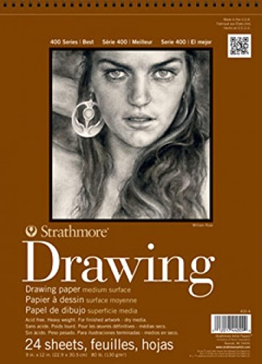 Strathmore 400-8 400 Series Drawing Pad, 18″x24″, Ivory/Cream, 24 Sheets, Medium(Medium)