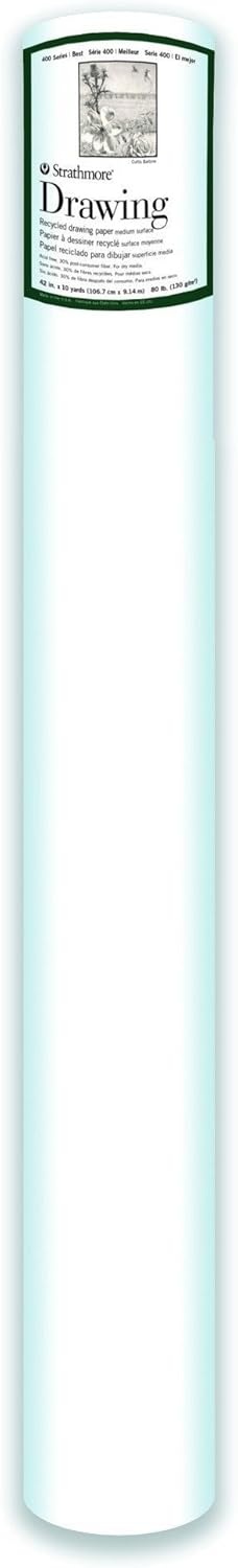 Strathmore 400-8 400 Series Drawing Pad, 18″x24″, Ivory/Cream, 24 Sheets, Medium(Recycled)