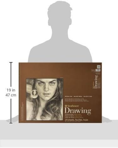 Strathmore 400-8 400 Series Drawing Pad, 18″x24″, Ivory/Cream, 24 Sheets, Medium(Ivory/Cream)
