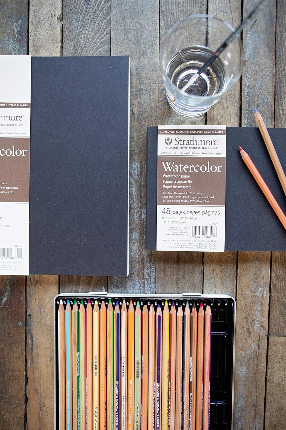 Strathmore 400 Series Softcover Watercolor Art Journal, 140 lb. Cold Press, 7.75 X 9.75 inches, White, 48 Pages (483-7)(watercolor)