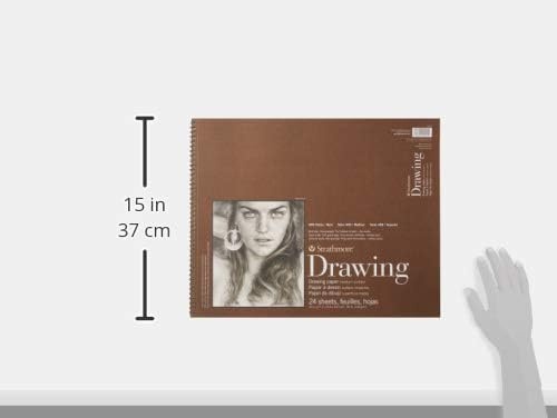 Strathmore 400-8 400 Series Drawing Pad, 18″x24″, Ivory/Cream, 24 Sheets, Medium(cream)