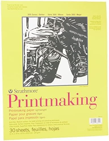 Strathmore 300 Series Glue Bound Printmaking Pad, Lightweight, 5 X 7 inches, White, 40 Sheets (333-5)(Paper Pad)