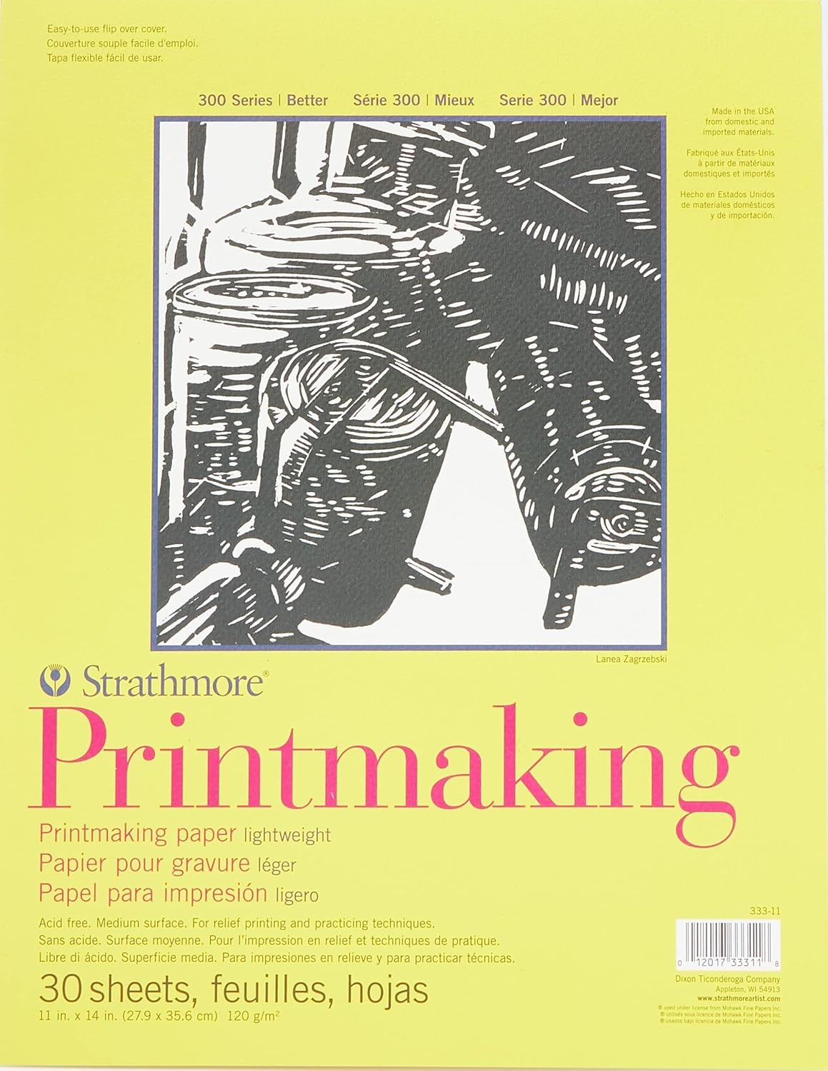 Strathmore 300 Series Glue Bound Printmaking Pad, Lightweight, 5 X 7 inches, White, 40 Sheets (333-5)(Paper Pad)