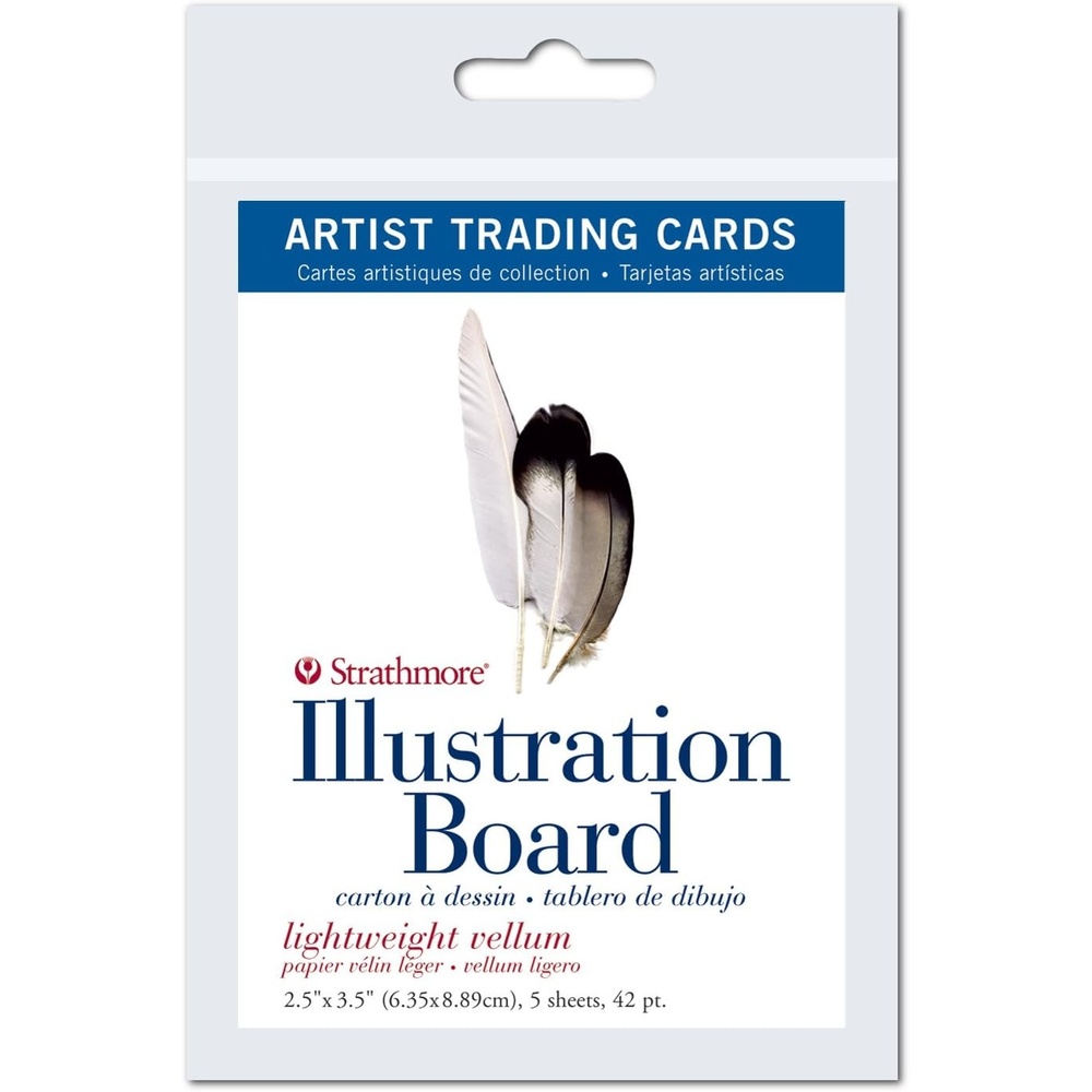 Strathmore Artist Trading Cards 2.5″X3.5″ 5/Pkg-Illustration Board Vellum -62105907, White(5 Count (Pack of 1))