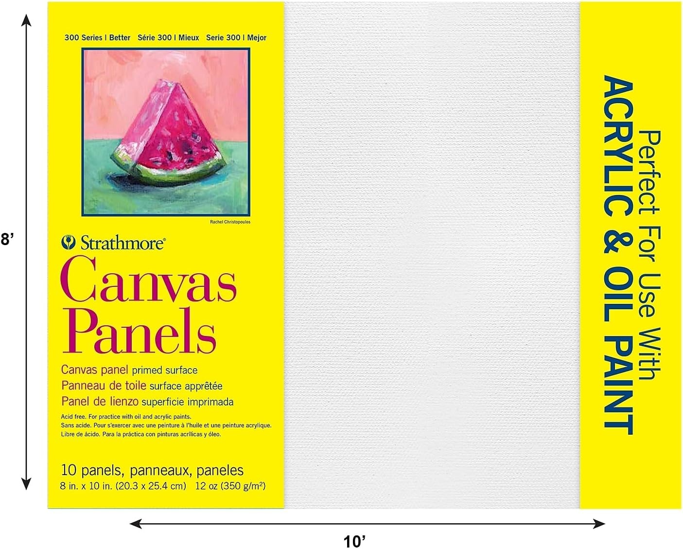 Strathmore 300 Series Canvas Panels, 5×7, White 16 Count(8×10)