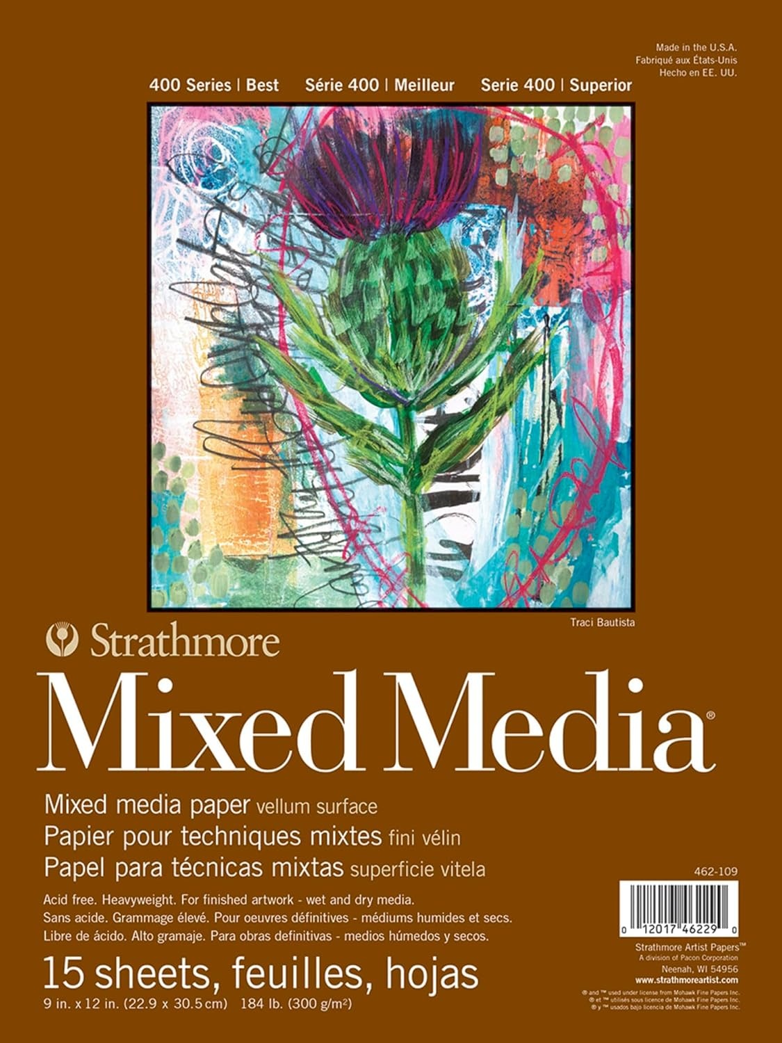 Strathmore Toned Mixed Media Paper Toned Grey 11″X14″-15 Sheets -62462311(White)