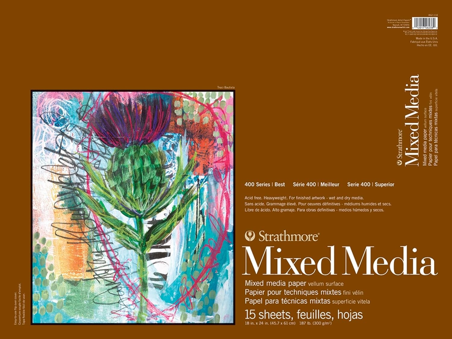 Strathmore Toned Mixed Media Paper Toned Grey 11″X14″-15 Sheets -62462311(White)