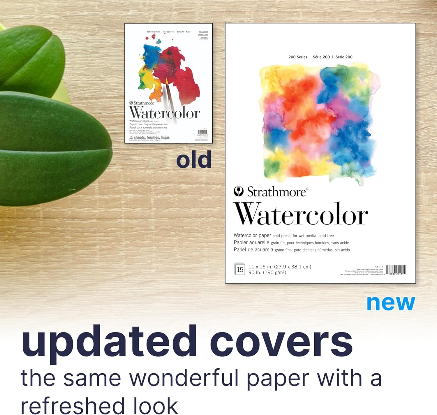 Strathmore 200 Series Watercolor Paper, Tape Bound Pad, 11×15 inches, 15 Sheets (90lb/190g) – Artist Paper for Adults and Students – Watercolors, Mixed Media, Markers and Art Journaling(11×15)