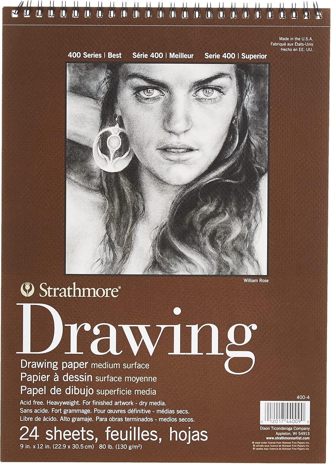 Strathmore Medium Drawing Spiral Paper Pad 6″X8″-24 Sheets -62400200(Medium)