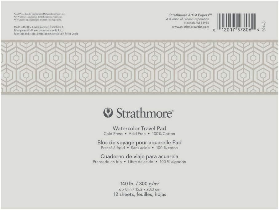 Strathmore 500 Series Ready Cut Watercolor Sheets, 140 lb. Cold Press, 5 X 7 inches, White, 25 Sheets (140-205)(White)