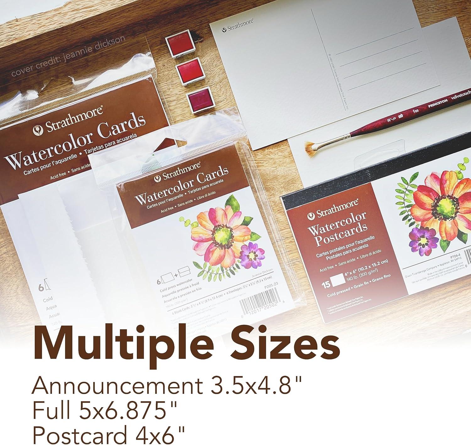 Strathmore Watercolor Cards, 5×6.875 inches, 100 Pack, Envelopes Included – Blank Greeting Cards for Weddings, Events, Birthdays(100 Pack)
