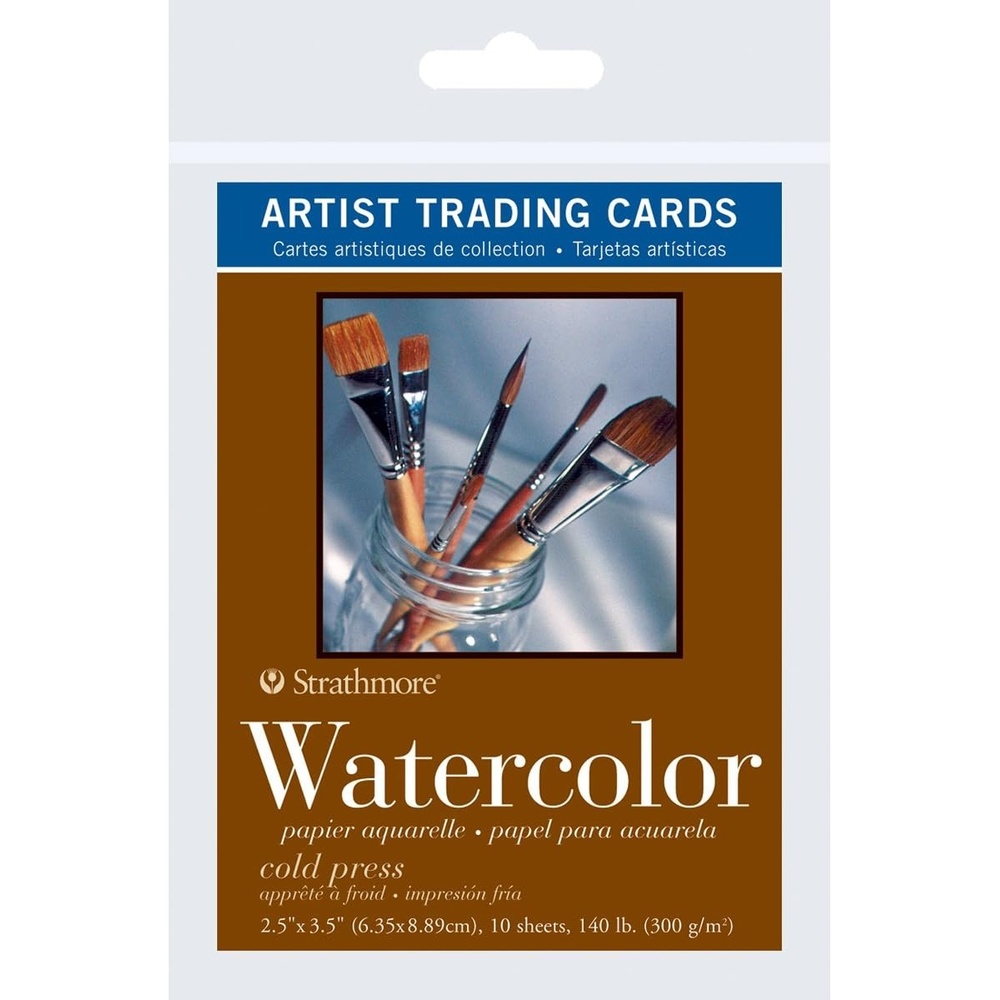 Strathmore Artist Trading Cards 2.5″X3.5″ 5/Pkg-Illustration Board Vellum -62105907, White(10 Count (Pack of 1))