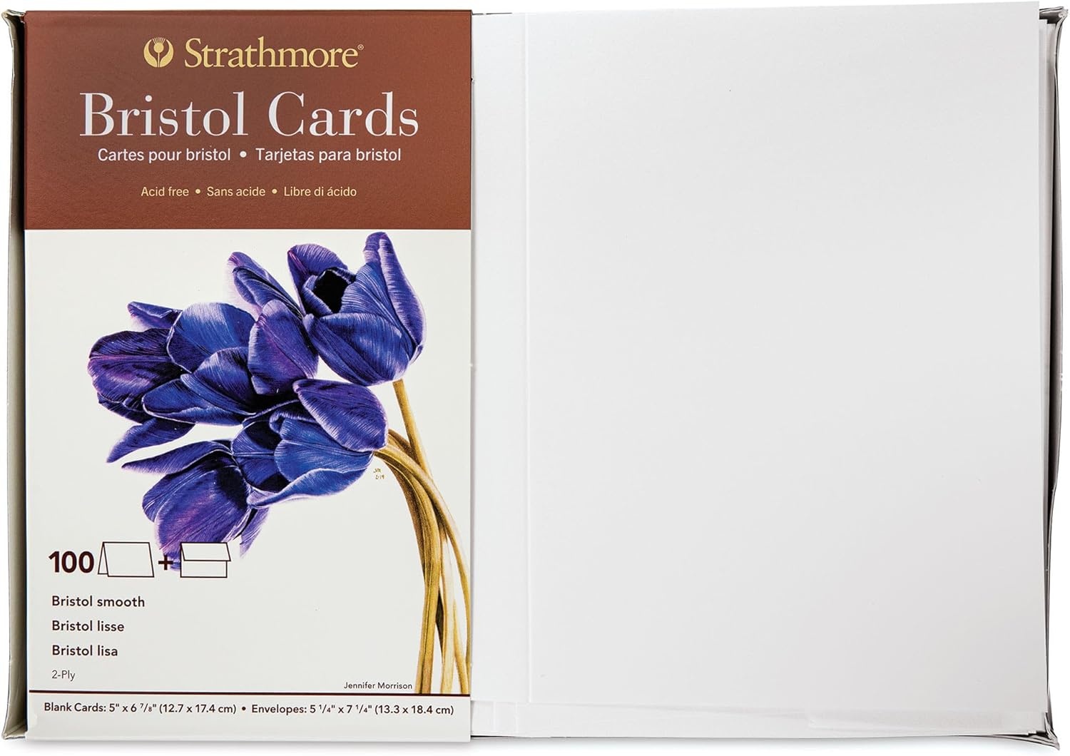 Strathmore 400 Series Cards, Bristol, 5×6.875 inches, 6 Pack, Envelopes Included – Blank Greeting Cards for Weddings, Events, Birthdays(5×6.875)