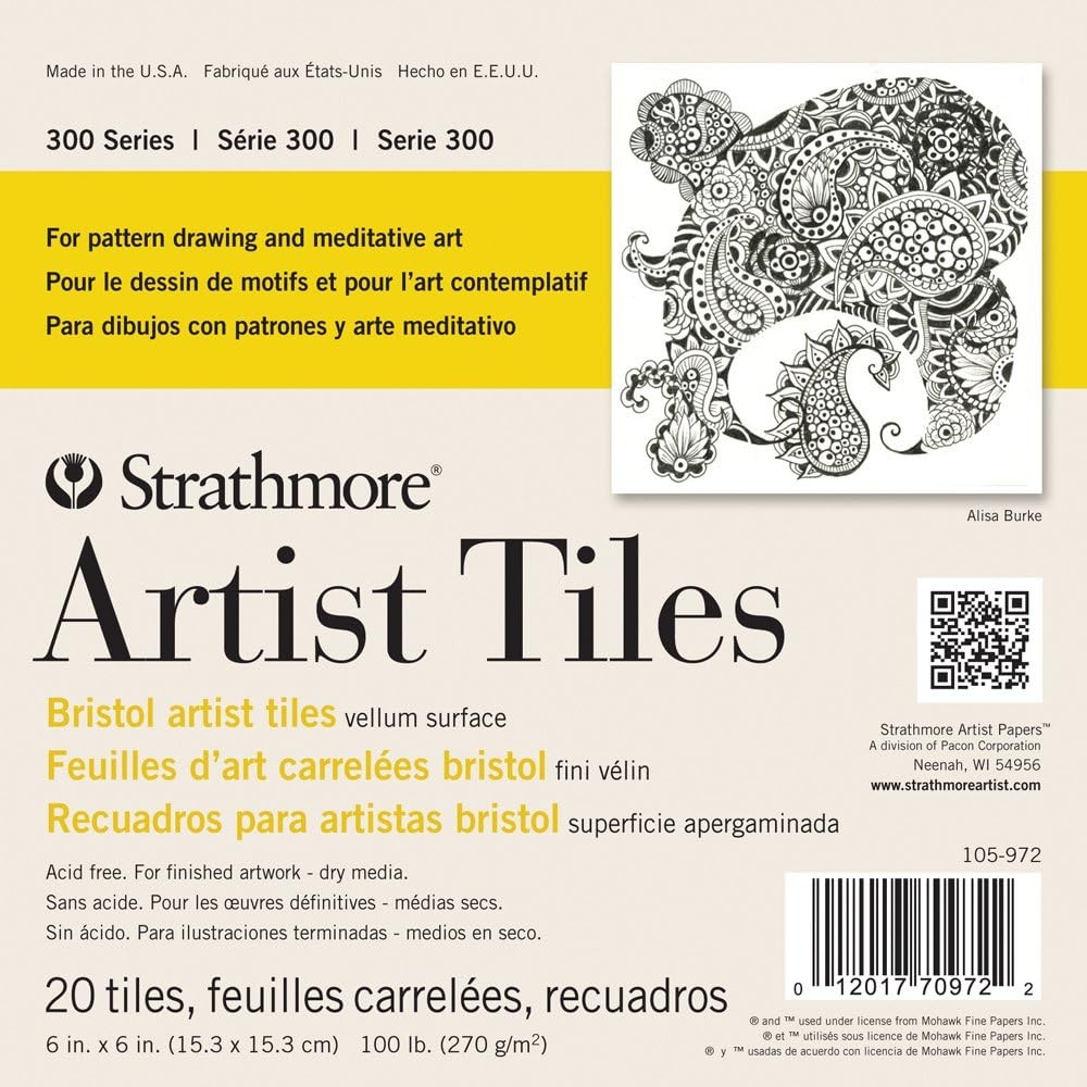 Strathmore Artist Tiles 6″X6″ 30/Pkg-Black -62105974(6 x 6 inches)