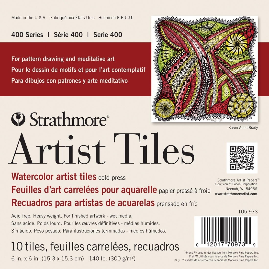 Strathmore Artist Tiles 6″X6″ 30/Pkg-Black -62105974(6 x 6 inches)