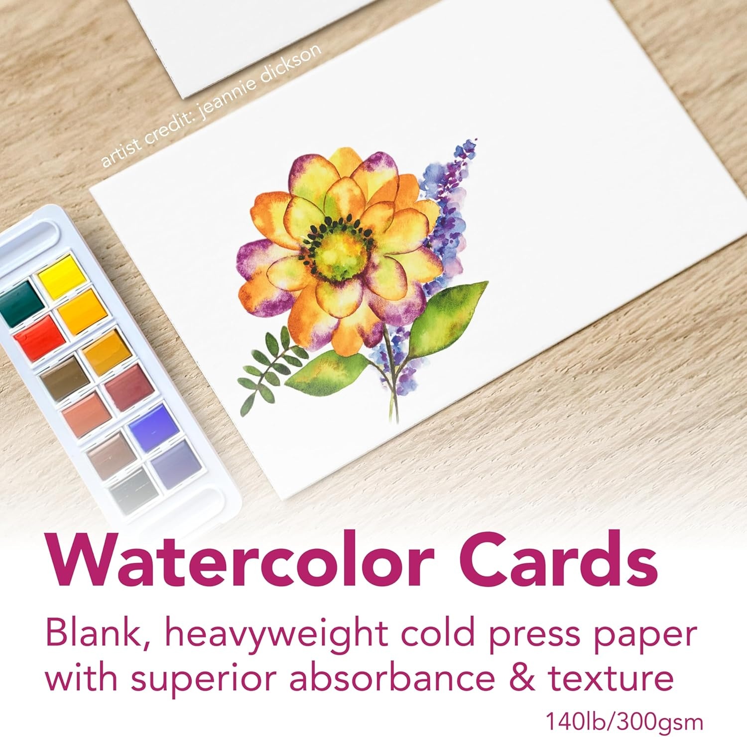 Strathmore 300 Series Watercolor Cards, 5×6.875 inches, 6 Cards & Envelopes – Custom Greeting Cards for Weddings, Events, Birthdays, Holidays(5×6.875″ (Pack of 6))