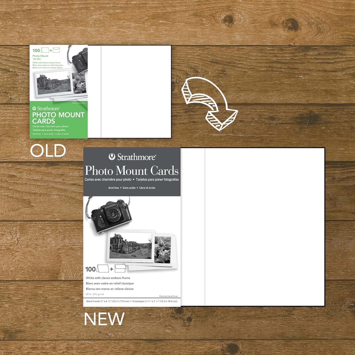 Strathmore Photo Mount Cards, White with Classic Border, 5×6.875 inches, 100 Pack, Envelopes Included – Blank Greeting Cards for Weddings, Events, Birthdays(5×6.875 (Pack of 4))