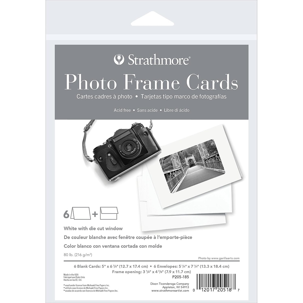 Strathmore Photo Frame Cards, White, 5×6.875 inches, 6 Pack, Envelopes Included – Custom Greeting Cards for Weddings, Events, Birthdays(5×6.875)