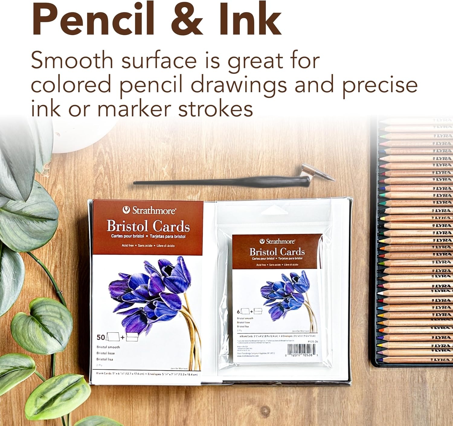 Strathmore 400 Series Cards, Bristol, 5×6.875 inches, 6 Pack, Envelopes Included – Blank Greeting Cards for Weddings, Events, Birthdays(3.5×4.875)