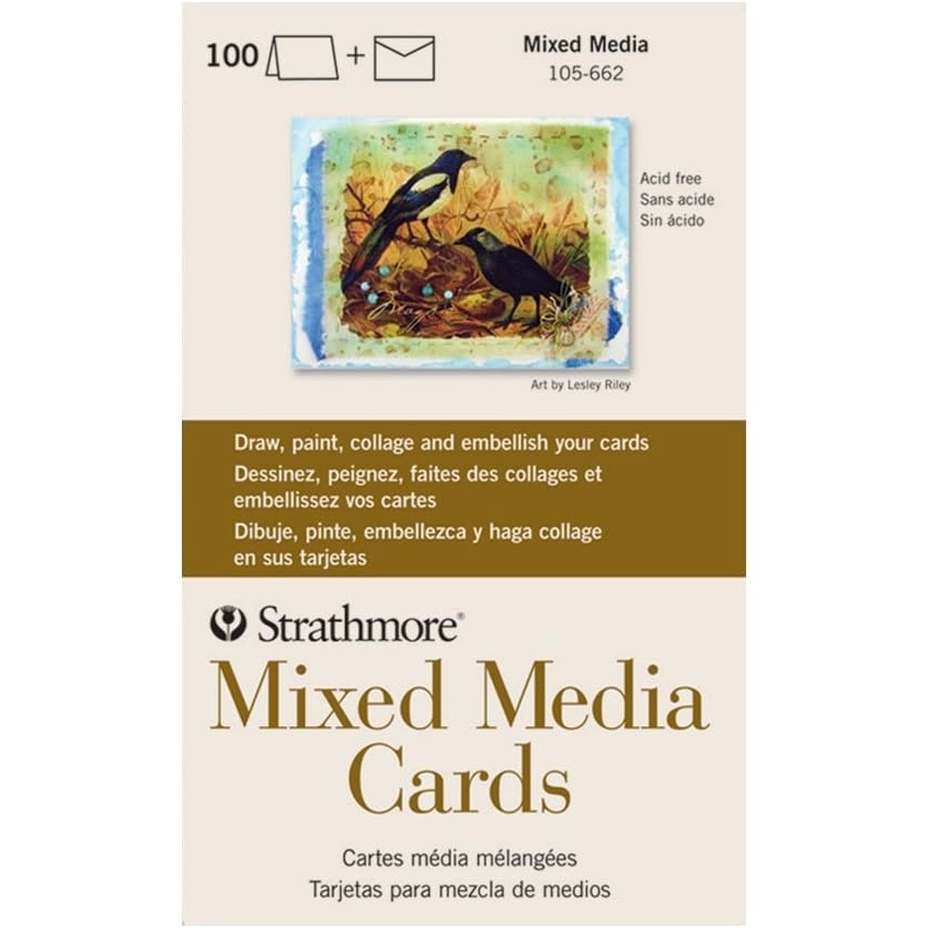 Strathmore STR-105-662 Mixed Media Full Cards (100 Pack), 5 by 6.875″(5×6.875)