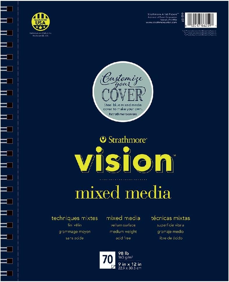Strathmore Vision Fine Tooth Drawing Pad 9″X12″-64lb, 65 Sheets -62643590(9×12)