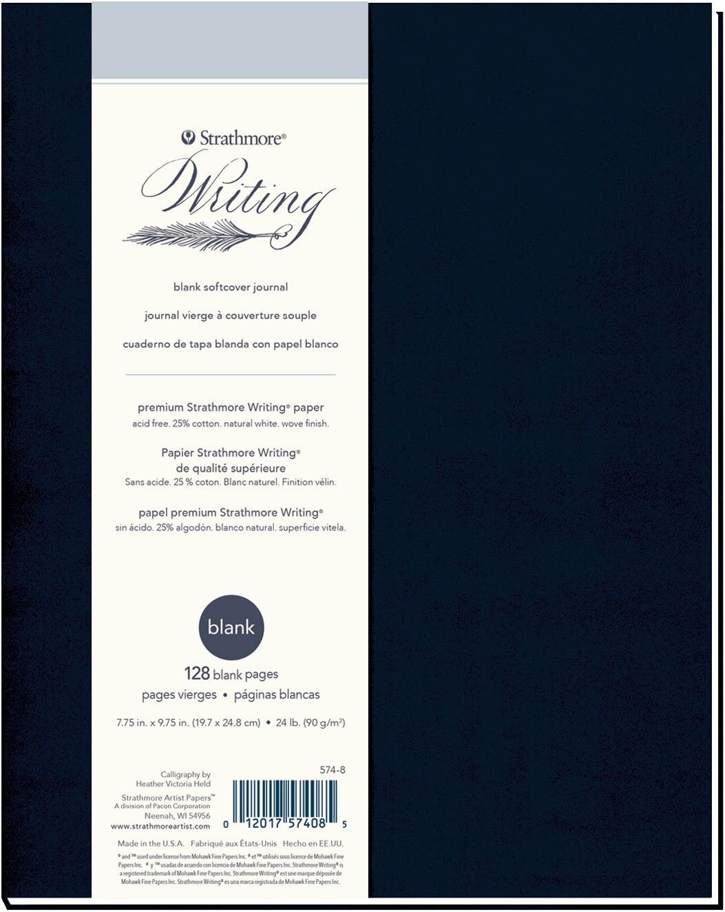 Strathmore 500 Series Hardbound Art Writing Journal (573-51), 5.5″x8.5″ Lined, 80 Sheets(Writing Blank)