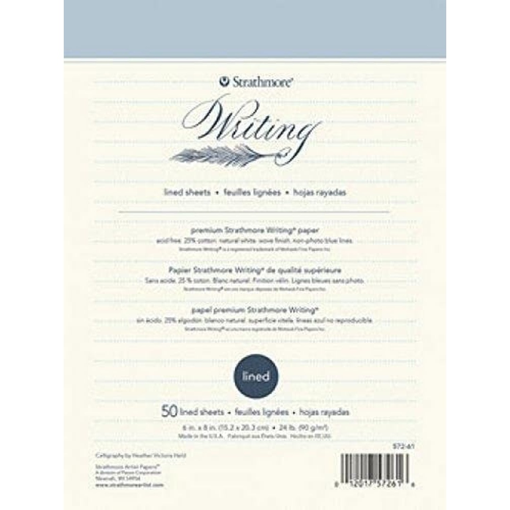 Strathmore 500 Series Writing Pad, Blank, 8.5″x11″ Glue Bound, 50 Sheets