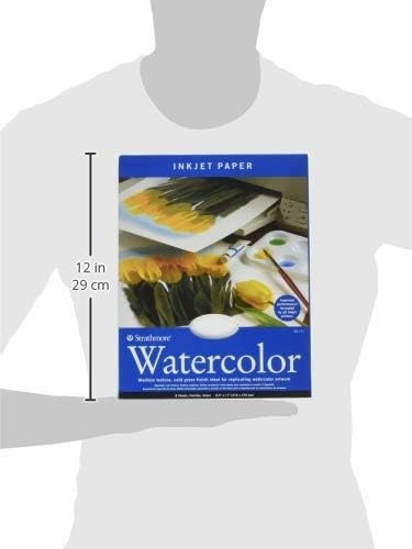 Strathmore Inkjet Watercolor Paper, 8.5×11 inches, 8 Sheets (115lb/245g) – Artist Paper for Adults and Students – Watercolors, Mixed Media, Markers and Art Journaling(8.5″x11″)